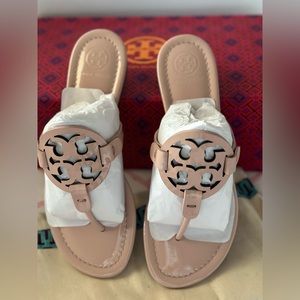 Tory Burch Seashell Pink Miller Sandal Size 7.5 BRAND NEW IN BOX. NEVER WORN.